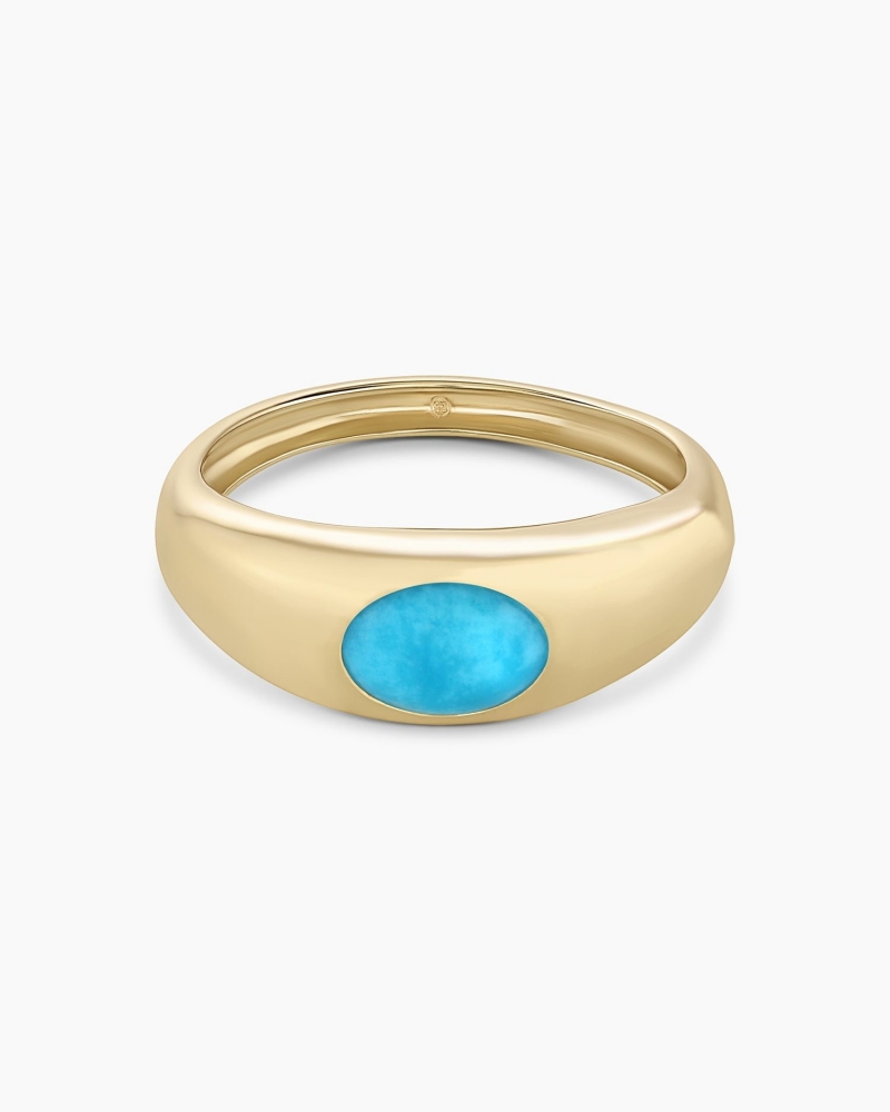 Gold Turquoise Lou Ring