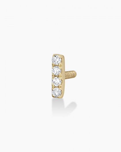 Diamond Pavé Bar Flat Back Stud